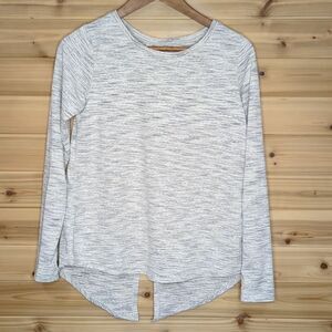 Zyia Active Light Gray Split Back Long Sleeve T Size Medium